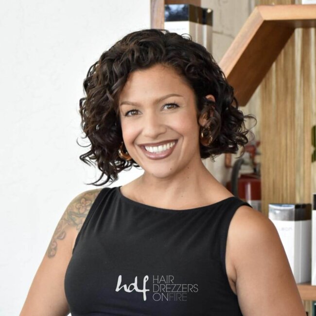 hdf_hair_stylist_tashia Tashia, hair stylist at Hair Drezzers On Fire hair salon in San Diego